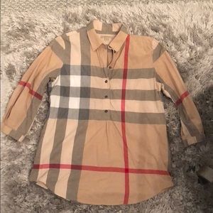 Burberry check tunic button up!